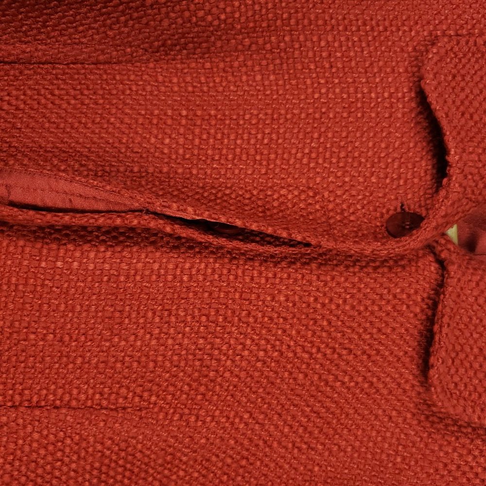 Theory Orange Tweed Button Up Sonoa Wool Coat - Picture 5 of 9